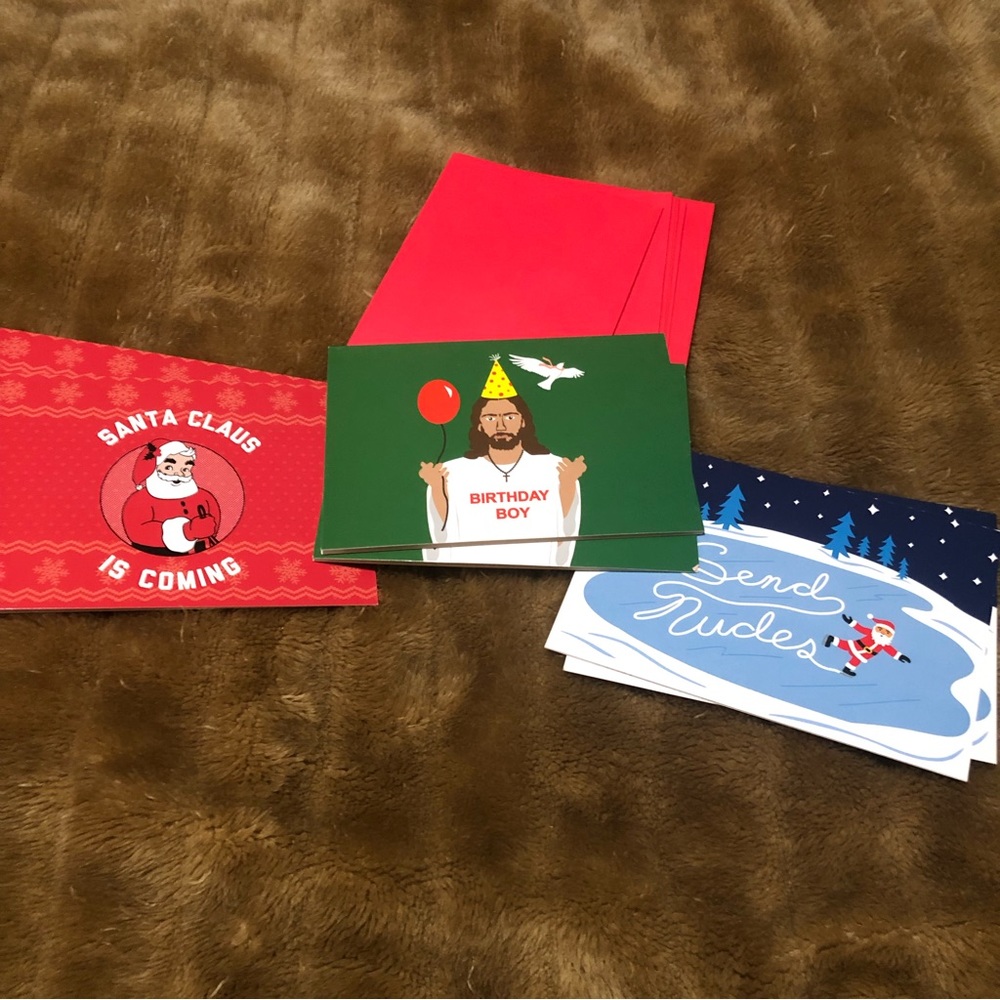 Tipsy Elves Christmas cards.